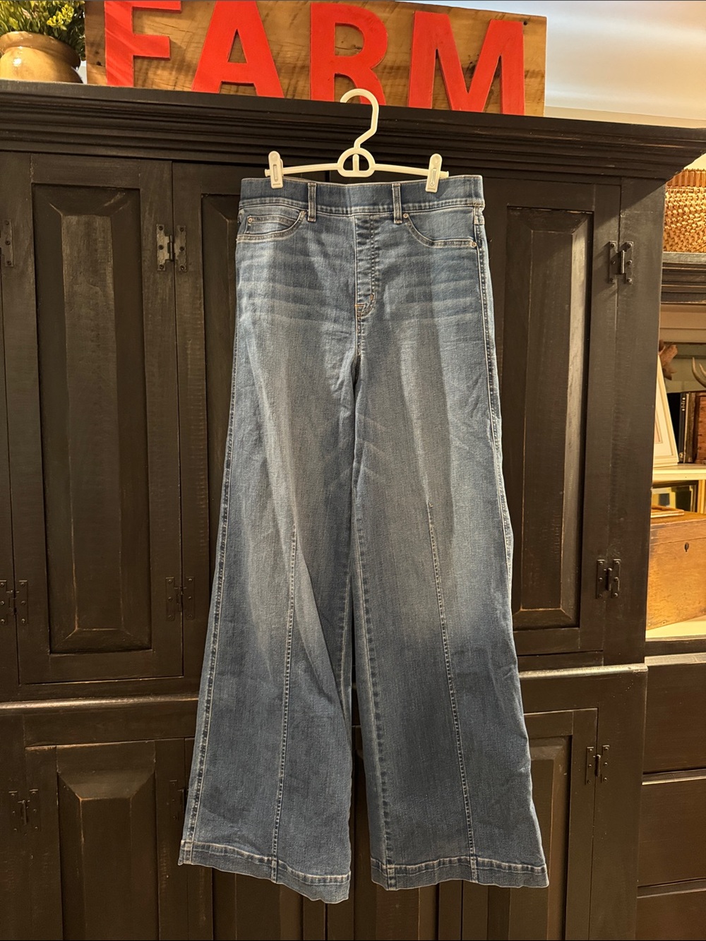 SPANX Light Blue Wide Leg Jeans - Flare Style